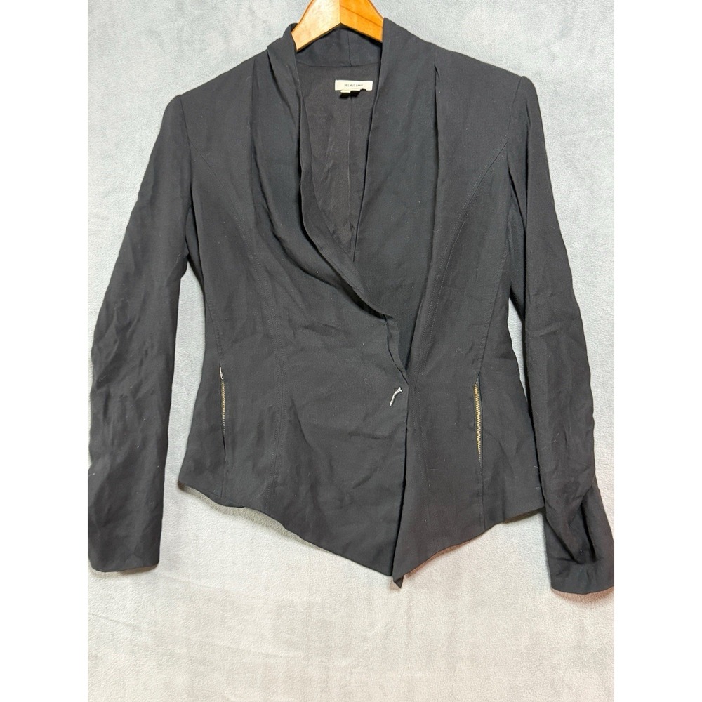 Helmut Lang Asymmetric Draped Front Crossover Jersey Knit Jacket | Size 6